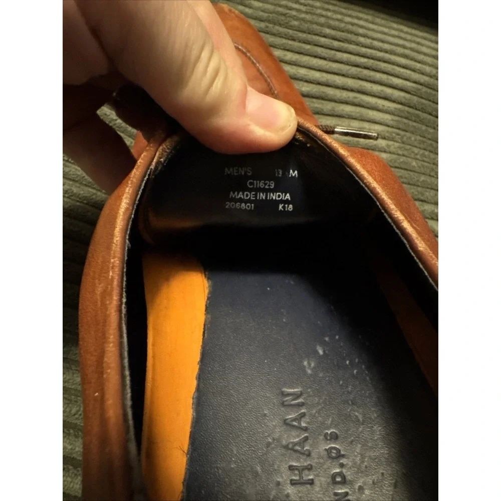 Cole Haan Lenox Hill Split Toe Leather Oxford Shoes Lt Brown Ms 13 M C11629 $250